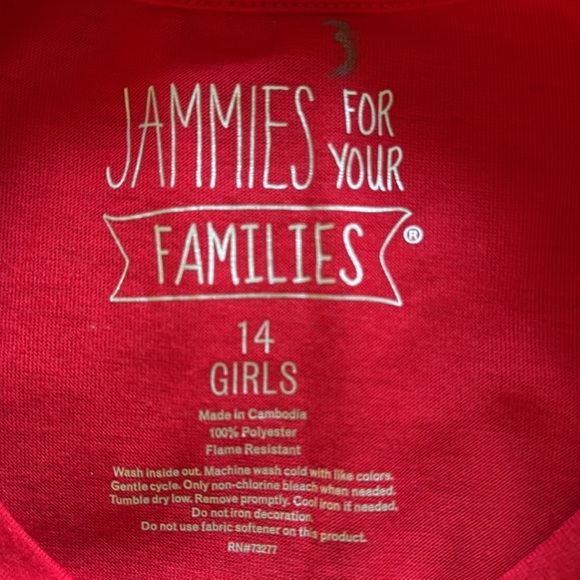 CHRISTMAS 🎅 "SANTA'S FAVE" 🎅 JAMMIES FOR YOUR FAMILY RED TOP SIZE 14 🌟EUC🌟 - Picture 5 of 7